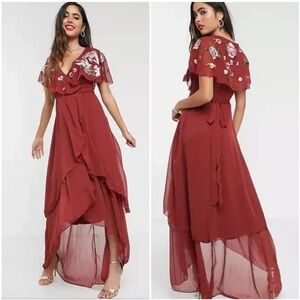 ASOS flowy embroidered dress